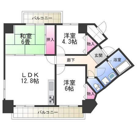 グランブルー宿屋町の物件間取画像